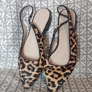 Franco Sarto Leopard Print Slingback Flat
